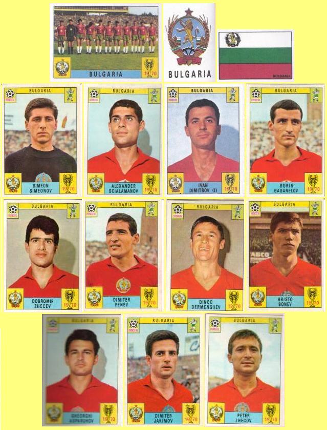 Panini stickers 1970 FIFA World Cup Mexico - Bulgaria squad