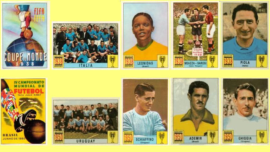 Panini stickers 1970 FIFA World Cup Mexico - France 1938 & Brazil 1950