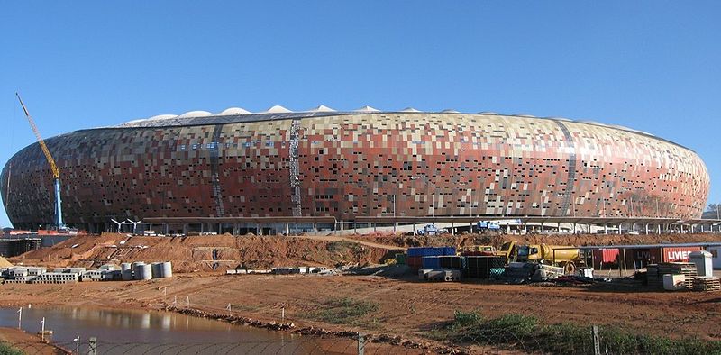 The brand new 94,700 capacity Soccer City stadium in Johannesburg
