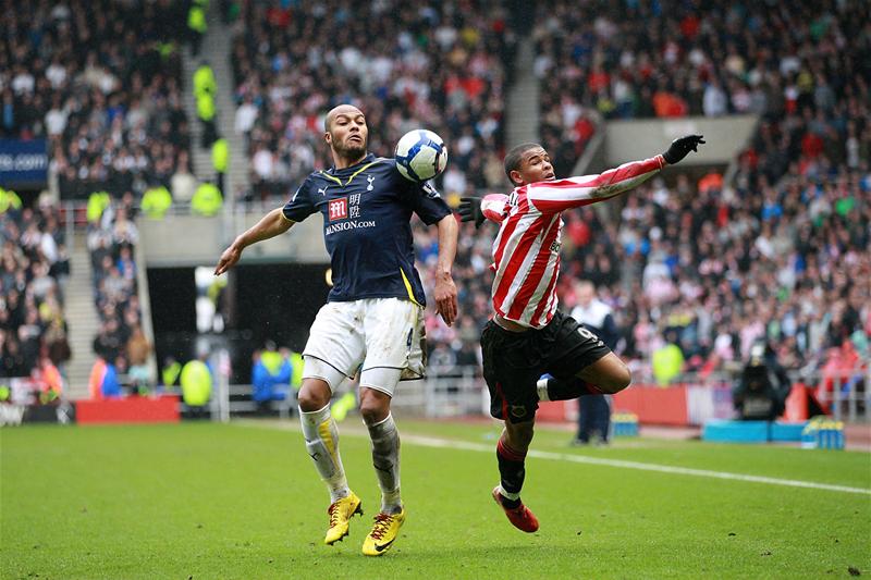 Younes Kaboul in action for Spurs against Sunderland, April 2010