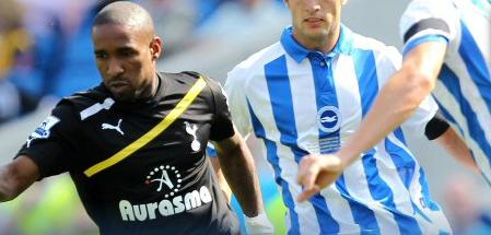 Jermain Defoe in action for Spurs at Brighton, July 2011