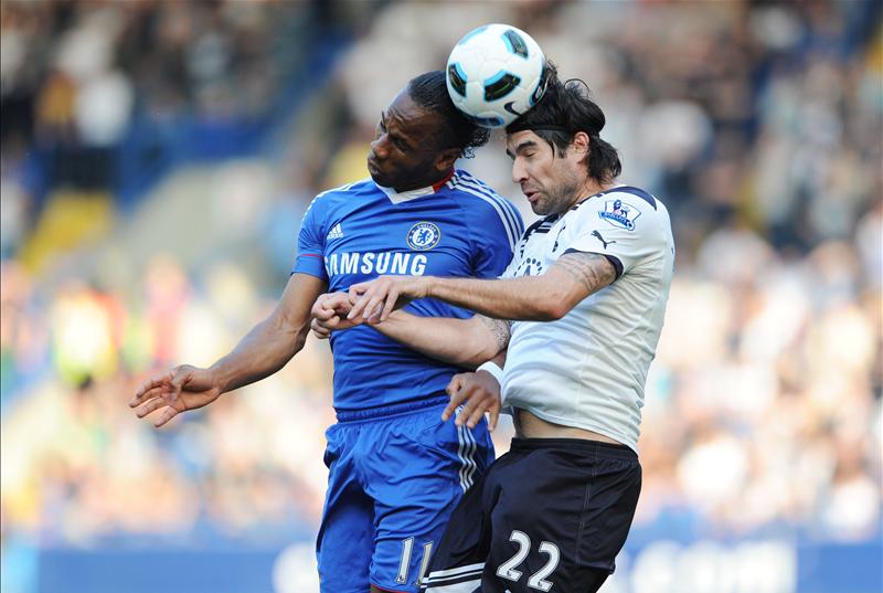 Vedran Corluka in action for Spurs against Chelsea, April 2011