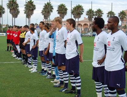 Spurs line-up before their 8-0 win over Tavernes