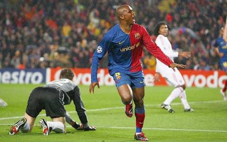 Samuel Eto'o of Barcelona - current UEFA Champions League winners