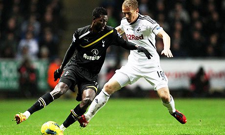 Action from Swansea City v Tottenham Hotspur, December 2011