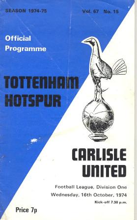 Tottenham Hotspur v Carlisle United, October 1974
