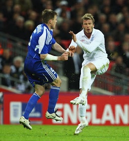 Action from England 4-0 Slovakia, March 2009