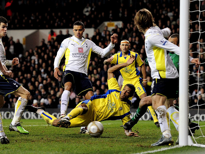 Action from Tottenham Hotspur v Leeds United