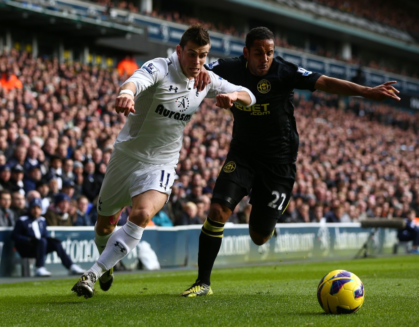 Action from Tottenham Hotspur v Wigan Athletic