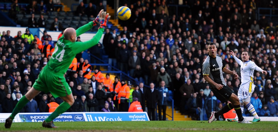 Action from Leeds United v Tottenham Hotspur, January 2013